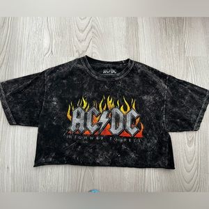 AC/DC Highway To Hell Crop Top Band Tee From Forever 21